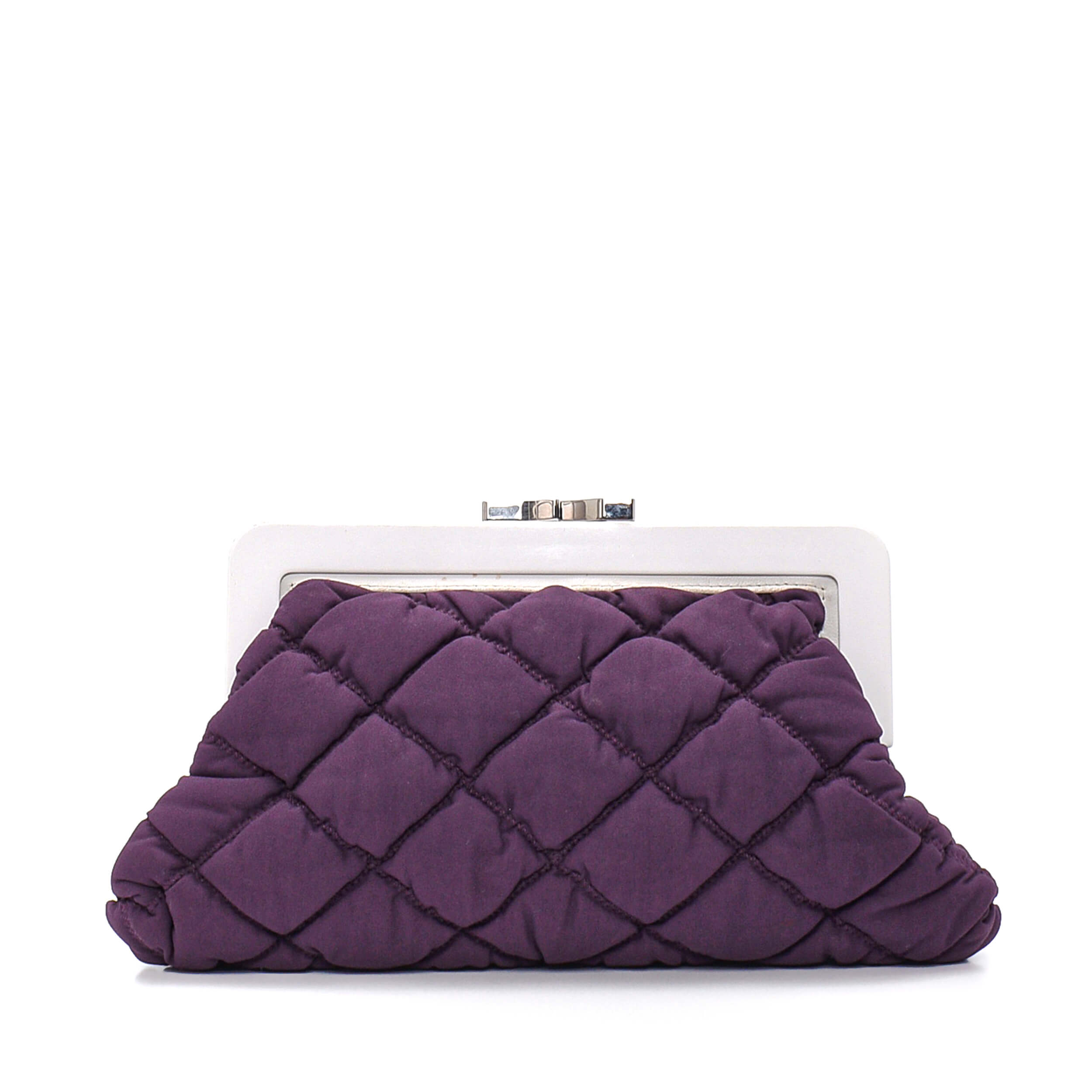 Chanel - Purple Fabric Quilted Clutch